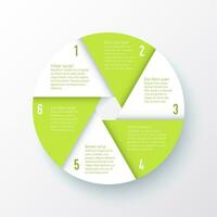 infographic cirkel diagram sjabloon met zes stappen vector