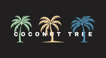 kokosnoot boom pictogrammen reeks van vector grafiek voor natuur illustraties