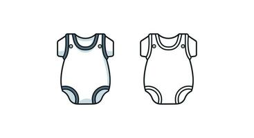 vieren baby's garderobe met schattig rompertjes in vector kunst.