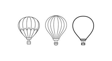 de hemel de begrenzing met deze levendig heet lucht ballon vector illustraties.