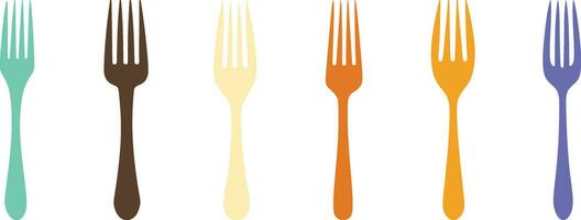dining essentials veelzijdig vork grafiek voor divers ontwerp stijlen vector