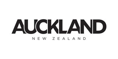 Auckland in de nieuw Zeeland embleem. de ontwerp Kenmerken een meetkundig stijl, vector illustratie met stoutmoedig typografie in een modern lettertype. de grafisch leuze belettering.