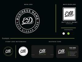 modern ed cirkel logo, eerste luxe ed logo brieven icoon vector