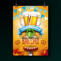 Oktoberfest partij poster illustratie vector