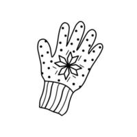 winterhandschoen in doodle-stijl vector