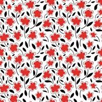 rode bloemen op een witte achtergrond naadloos patroon vector