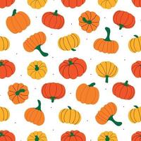 patroon met oranjekleurige herfstpompoenen vector
