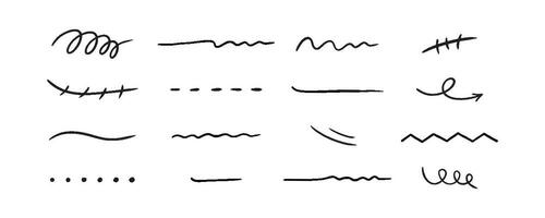 hand- getrokken reeks lijn elementen. tekening pictogrammen geïsoleerd Aan wit achtergrond. vector