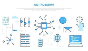 digitalisering voor technologie computercampagne vector