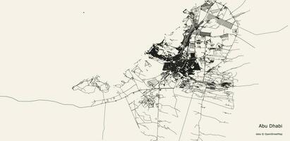 gedetailleerd vector weg kaart van abu dhabi, Verenigde Arabisch emiraten