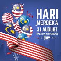 onafhankelijkheidsdag maleisië, merdeka-dag 31 augustus vector