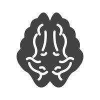 Hersenen glyph zwart pictogram vector