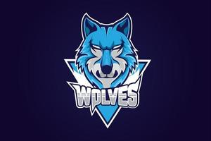 wolven e-sport team mascotte logo vector