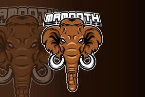wild olifant mascotte logo voor elektronische sport gaming logo vector