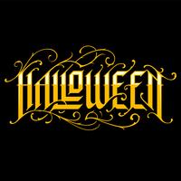 Halloween handgetekende gotische letters vector