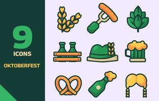 oktoberfest pictogrammenset vector