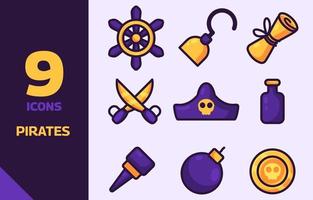 piraten icon set vector