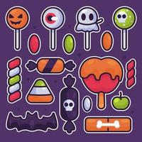 halloween snoep stickers collectie vector