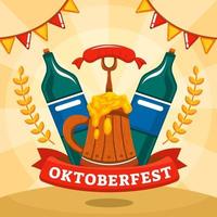 oktoberfest met bier en worstconcept vector