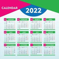 2022 kalender met prachtig geometrisch ontwerp vector
