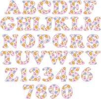 roze bloemenpatroon alfabet vector