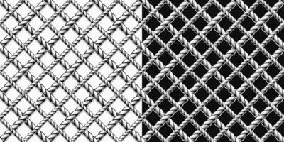 naadloos patroon met hennep touw netto vector