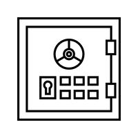 Safebox lijn zwart pictogram vector