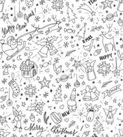 Kerstmis naadloos patroon met hand- getrokken doodles vector