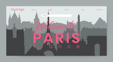 silhouet van Parijs Frankrijk, landen bladzijde, vector illustratie