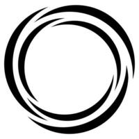 ronde banier kader, kolken golven bevallig kader, logo schoonschrift element vector