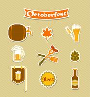Oktoberfest Bierbrouwerij pictogrammen instellen. vector