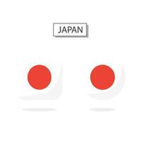 vlag van Japan 2 vormen icoon 3d tekenfilm stijl. vector