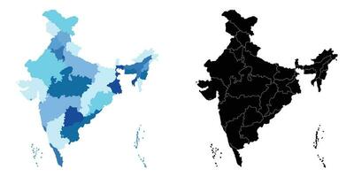 vector silhouet van een Indië kaart