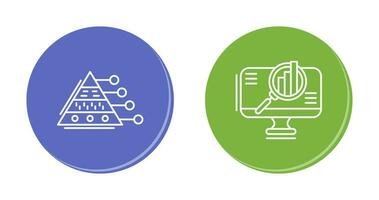 piramide diagram en zoeken icoon vector
