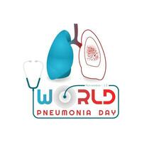 wereld longontsteking dag 12 november, minimalistische poster ontwerp met een afbeelding van de longen vector