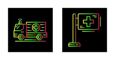 ambulance en ziekenhuis teken icoon vector