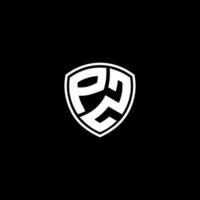 pz eerste brief in modern concept monogram schild logo vector