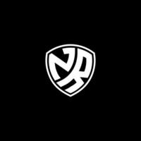 nr eerste brief in modern concept monogram schild logo vector