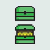 een pixel kunst illustratie van twee groen dozen vector