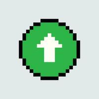 een pixel groen en wit pijl icoon vector