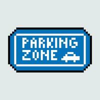 een pixel stijl parkeren zone teken vector