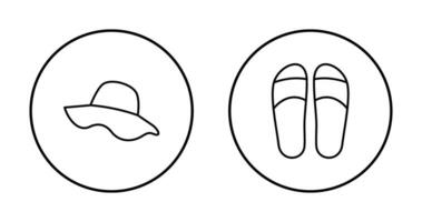 hoed en slippers icoon vector