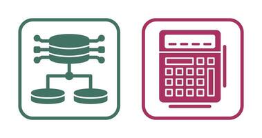 gestructureerd gegevens en rekenmachine icoon vector