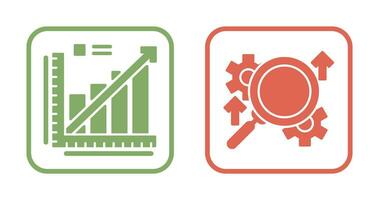 lijn diagram en zoeken icoon vector