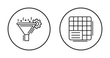 filteren en tafel gegevens icoon vector