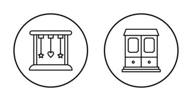 wieg en garderobe iconv vector