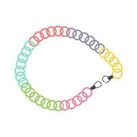 regenboog armband van jaren 90. diy hippie ambacht accessoire. vlak tekenfilm vector illustratie geïsoleerd Aan een wit achtergrond.