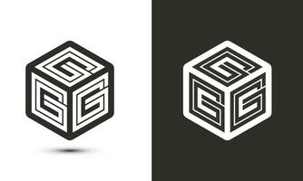 g brief logo ontwerp met illustrator kubus logo, vector logo modern alfabet doopvont overlappen stijl. premie bedrijf logo icoon. wit kleur Aan zwart achtergrond