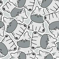 naadloos patroon van schattig zebra sticker tekenfilm achtergrond.wild dier karakter ontwerp.afrika dieren.baby kleding.grijs kleur.herhaling.kawaii.vector.illustratie. vector