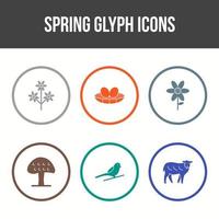 lente glyph vector icon set